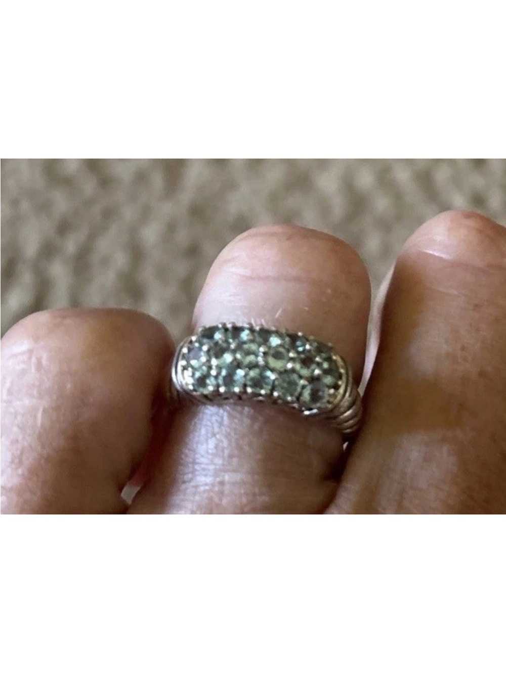 Vintage 925 apatite sterling silver beautiful ring Sz 7